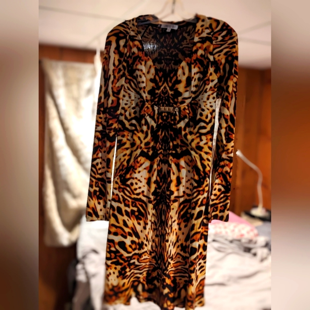 Jennifer Lopez animal print dress L